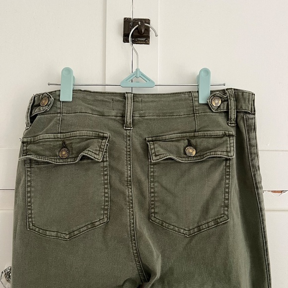 Pistola Mara Straight Leg Utility Cropped Pants in Olive Green Size 27 - Picture 4 of 8